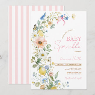 Invitation de Baby Sprinkle Fleur Sauvage au Citro