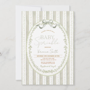 Invitation de Baby Sprinkle Vert Sauge – Neutre