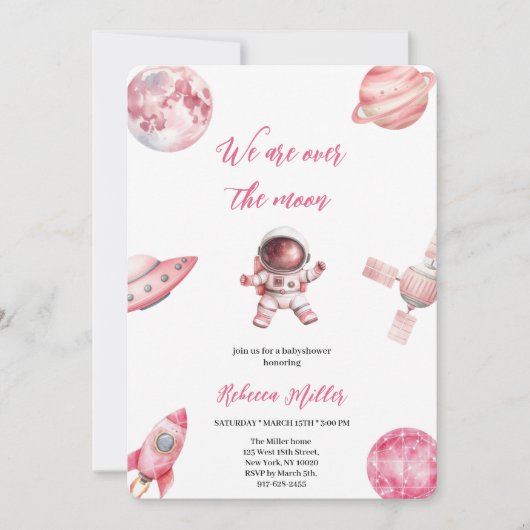 INVITATION DE BABYSHOWE ESPACE ROSE (Devant)
