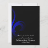 Invitation de baccalauréat Bleu sur noir (Dos)