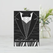 Invitation de bachelor en smoking noir (Debout devant)