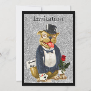 Invitation de Bachelor Party Black Silver Bull Dog