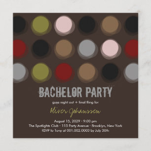 Invitation de Bachelor Party Dots de Disco Couleur