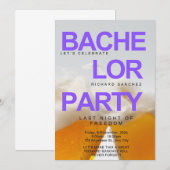 Invitation de Bachelor Party inspirée de la bière (Devant / Derrière)