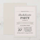 Invitation de Bachelorette Affiche Vintage Crème (Devant / Derrière)