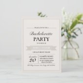 Invitation de Bachelorette Affiche Vintage Crème (Debout devant)