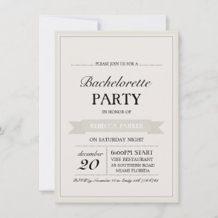 Invitation de Bachelorette Affiche Vintage Crème