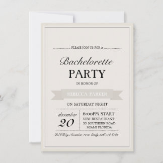 Invitation de Bachelorette Affiche Vintage Crème
