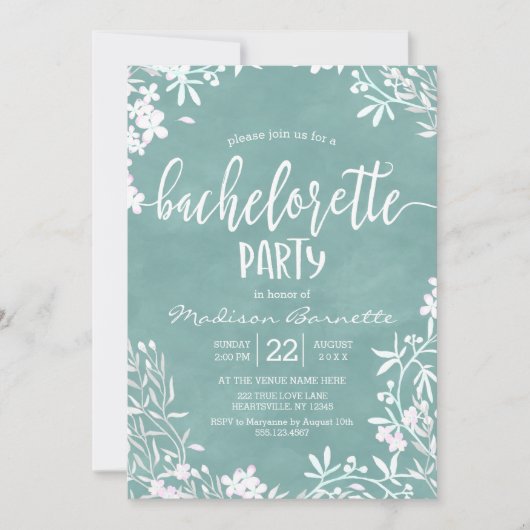 Invitation de Bachelorette Arrière - plan couleur (Devant)