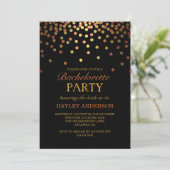 Invitation de Bachelorette avec Confettis Dorés et (Debout devant)