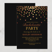Invitation de Bachelorette avec Confettis Dorés et (Devant / Derrière)