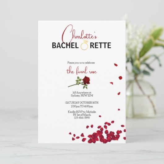 Invitation de Bachelorette de la Rose finale (Debout devant)