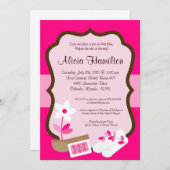 invitation de Bachelorette de rose de retraite du (Devant / Derrière)
