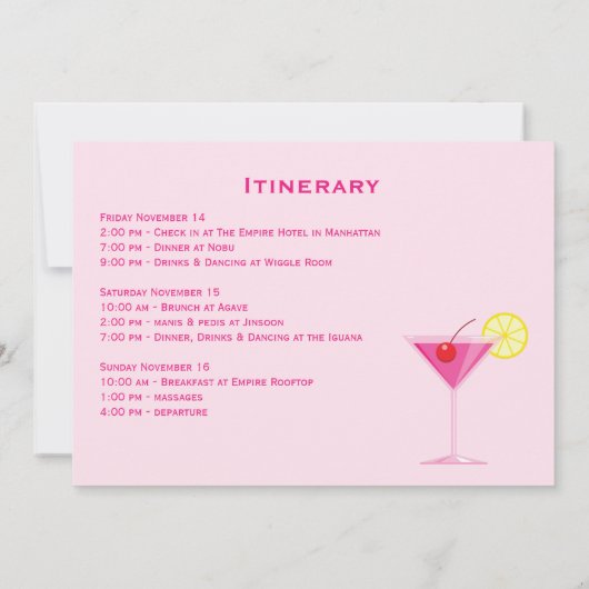 Invitation de bachelorette du week-end de Summerti (Dos)