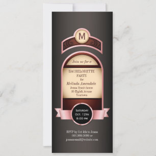 Invitation de bachelorette Étiquette rose