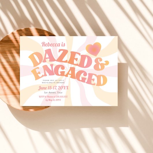 Invitation de Bachelorette Groovy Dazed et Engagée