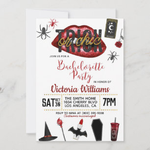 Invitation de Bachelorette Halloween Chic ou Farce