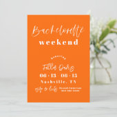 Invitation De Bachelorette Orange Et Jaune + Itiné (Debout devant)