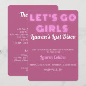 Invitation de Bachelorette rose (Devant / Derrière)