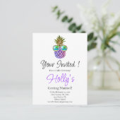 Invitation de Bachelorette rose rose tropical (Debout devant)