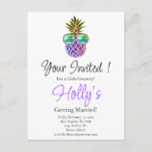 Invitation de Bachelorette rose rose tropical (Devant)