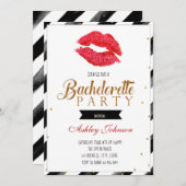 Invitation de bachelorette rouge à lèvres (Devant / Derrière)