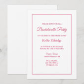 Invitation de Bachelorette simple encadrée blanche (Devant / Derrière)
