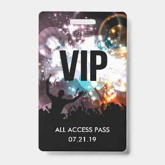 Invitation de badge de concert d'accès VIP personn