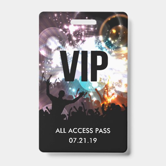 Invitation de badge de concert d'accès VIP personn (Face)