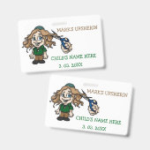Invitation de badge d'identité Upsherin Anniversai (Avant & arrière)