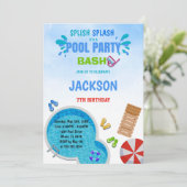 Invitation de bain pour enfants éditable Summer Sw (Debout devant)