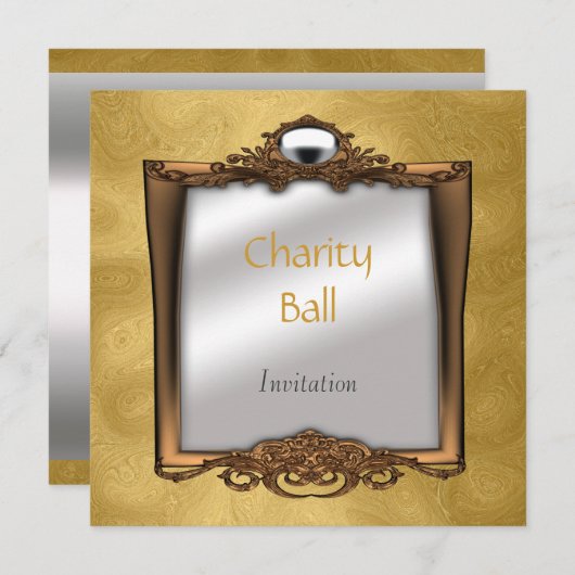Invitation de Bal de Charité en Or (Devant / Derrière)