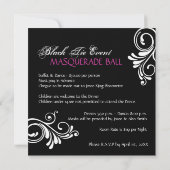 Invitation de bal mascarade (Dos)