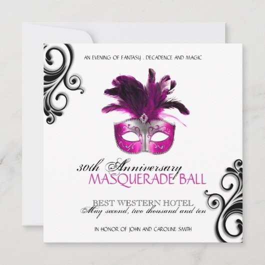 Invitation de bal mascarade (Devant)