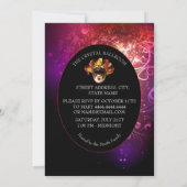 Invitation de Bal Masqué Noir Violet Luxueux (Dos)