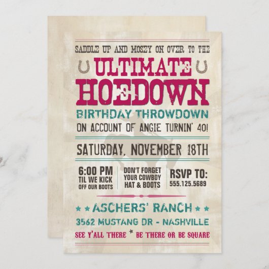 Invitation de bal populaire (Devant / Derrière)