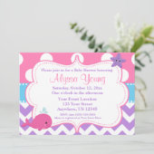 Invitation de baleine violette rose Chevron (Debout devant)