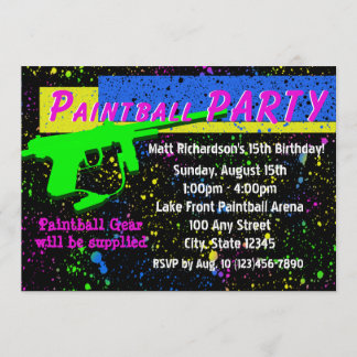 Invitation de balle à peinture