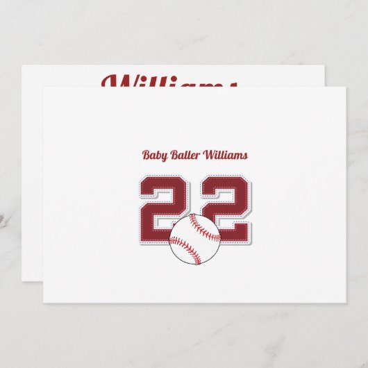 Invitation de baller Williams (Devant / Derrière)