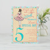 Invitation de Ballerina Party (Debout devant)