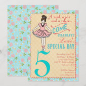 Invitation de Ballerina Party (Devant / Derrière)