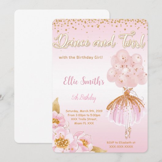 Invitation de ballerine (Devant / Derrière)