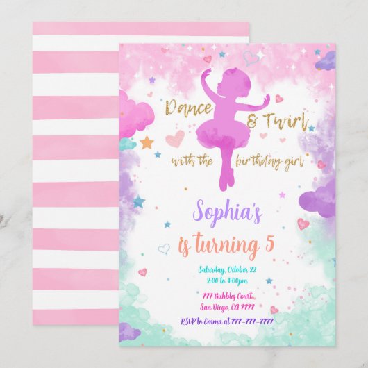 Invitation de ballerine  (Devant / Derrière)