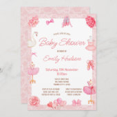 Invitation de ballerine à tutu rose modifiable (Devant / Derrière)