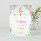 Invitation de ballerine en or et vert  (Debout devant)