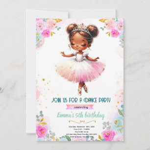 Invitation de ballerine pour fille afro-américaine
