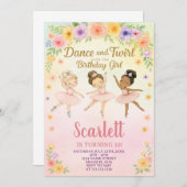 Invitation de ballet de fille personnalisée (Devant / Derrière)