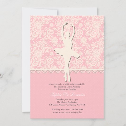 Invitation de ballet sur ses pointes (Devant)