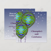 Invitation de ballon bleu (Devant / Derrière)