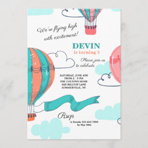 Invitation de ballon d'air chaud